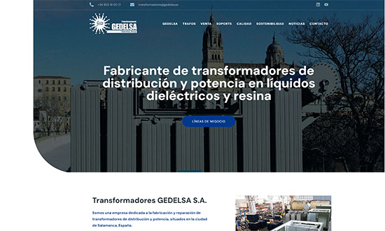Portfolio diseño web IMEDIA Comunicación_Transformadores Gedelsa